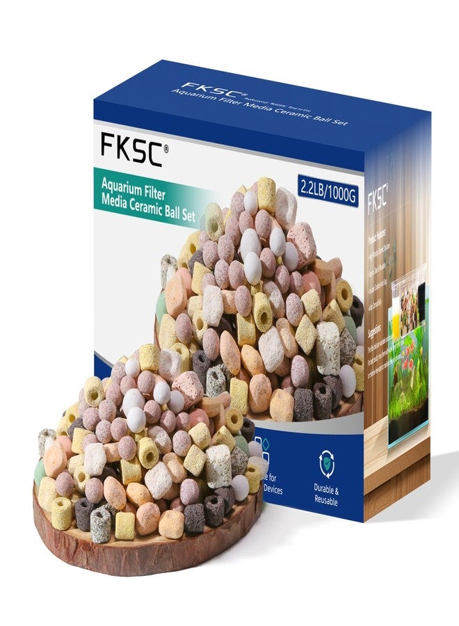FKSC 12-in-1 Aquarium Filter Media for Freshwater & Marine Tanks, Bio Filter Mix with Ceramic Rings & Bio Balls, Helps Maintain Clear Water for Sump, Pond & Koi Fish Tanks - Image 1